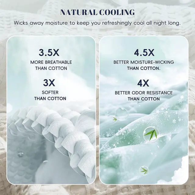 Alt view image 3 of 7 - PHF Cooling Waffle Blanket King Size, Lightweight 60% Rayon from Bamboo & 40% Cotton Breathable Blanket for Hot Sleepers, Summer Use, Soft Luxury for Bed Couch Sofa, 104"x90", Linen