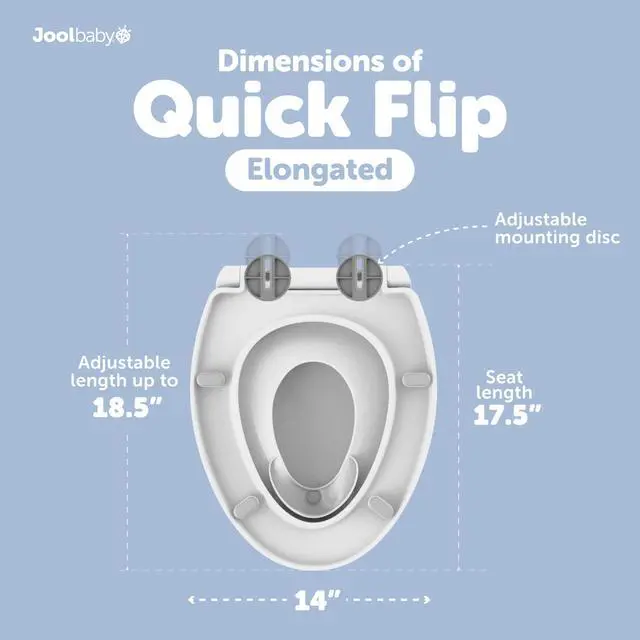 Alt view image 3 of 7 - Jool Baby Quick Flip Toilet Seat with Built-in Potty & Splash Guard for Toddler Training, Slow Close (Elongated)