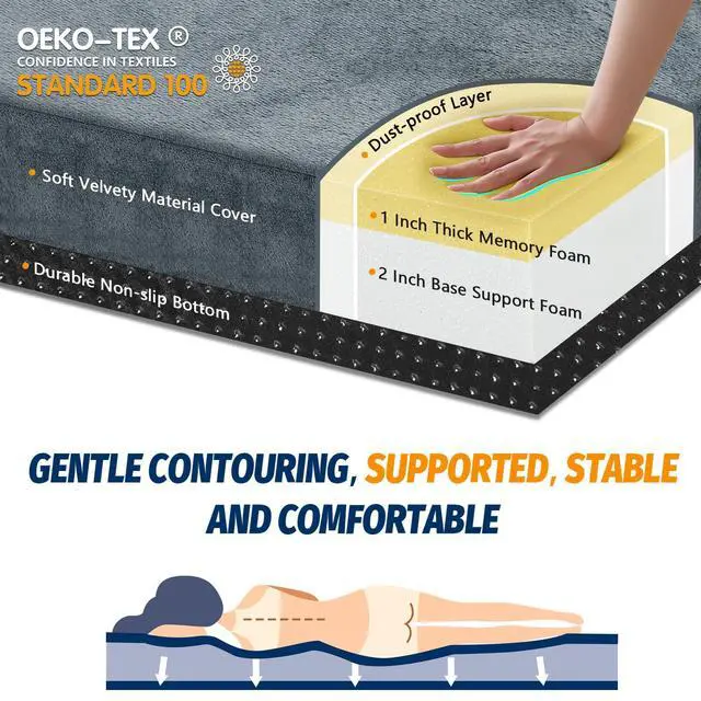 Alt view image 2 of 6 - CYMULA CertiPUR-US Memory Foam Camping Mattress Pad, Portable Foam Sleeping Pad for Camping, Roll up Sleeping Mat for Adults Floor Mattress Guest Floor Bed for Sleepover, Car, Tent SUV Cot Mattress