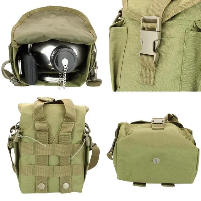 Alt view image 5 of 7 - MASTIFF GEARS® 304 (18/8) Stainless Steel (FDA Compliant) US G.I Style Canteen Kit Cooking Set Camping Canteen Mess Kit with Cup, Lid, MOLLE Pouch for Camping (Army Green)