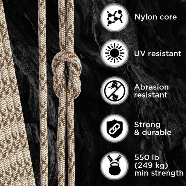 Alt view image 3 of 7 - TECEUM Paracord Type III 550 Desert Camo 1000 ft 4mm Tactical Rope MIL-SPEC Outdoor para Cord Camping Hiking Fishing Gear and Equipment EDC Parachute Cord Strong Survival Rope