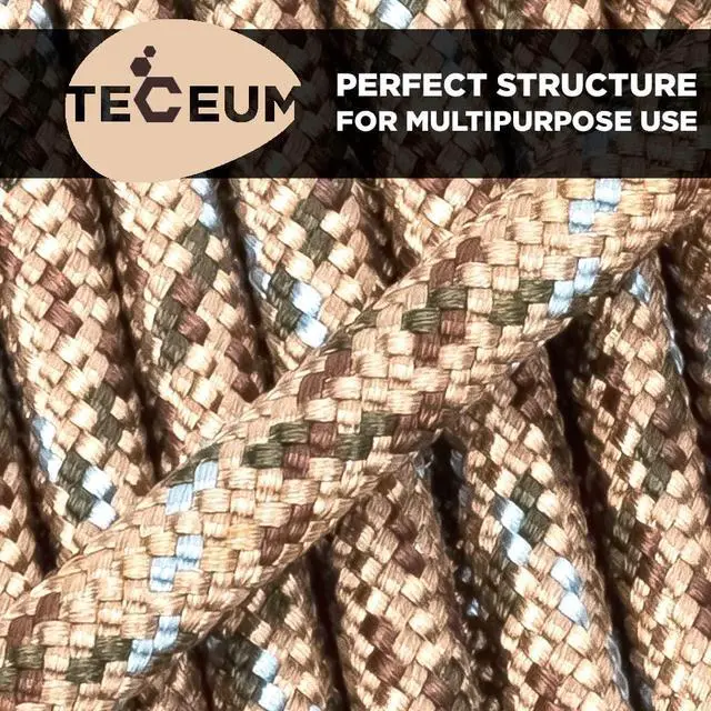 Alt view image 5 of 7 - TECEUM Paracord Type III 550 Desert Camo 1000 ft 4mm Tactical Rope MIL-SPEC Outdoor para Cord Camping Hiking Fishing Gear and Equipment EDC Parachute Cord Strong Survival Rope