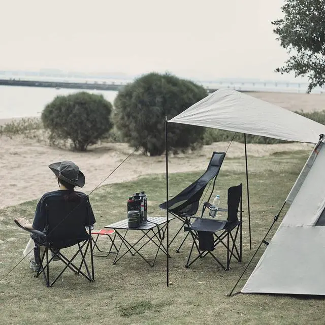 Alt view image 5 of 7 - Damei century 4Pack Folding Camping Chairs-Lightweight, Installation-Free, Portable Chair for Beach, Lawn, Outdoor Sports,Blue