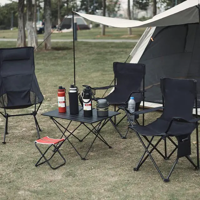 Alt view image 6 of 7 - Damei century 4Pack Folding Camping Chairs-Lightweight, Installation-Free, Portable Chair for Beach, Lawn, Outdoor Sports,Blue