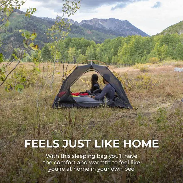 Alt view image 7 of 7 - Teton Tracker, 5 Degree Sleeping Bag; Lightweight, Warm Mummy Sleeping Bag, Camping, Backpacking, Hiking