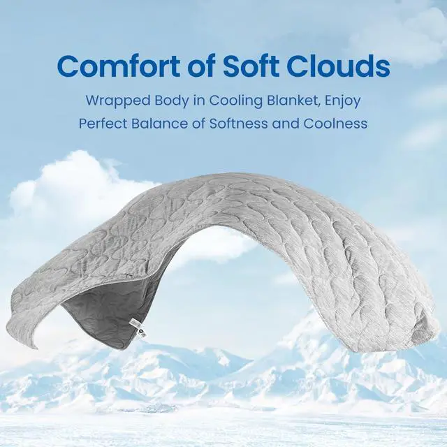 Alt view image 5 of 7 - Cozy Bliss Cooling Dual-Sided Blanket for Hot Sleepers, Q-Max>0.46 Lightweight Soft Breathable Bed Blanket, Double Side Cooling Throw for Night Sweats (Sage Green, 60"x80")
