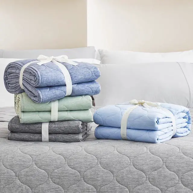 Alt view image 7 of 7 - Cozy Bliss Cooling Dual-Sided Blanket for Hot Sleepers, Q-Max>0.46 Lightweight Soft Breathable Bed Blanket, Double Side Cooling Throw for Night Sweats (Sage Green, 60"x80")