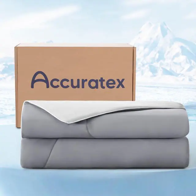 Main image of ACCURATEX Cooling Comforter King/Cal King Size, Q-max>0.45 Arc-Chill Cooling Blanket for Hot Sleepers, Lightweight Cool Blankets for Night Sweats, Silky Breathable Summer Cool Comforter,Grey(104x90)