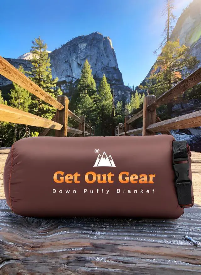 Alt view image 2 of 6 - Get Out Gear Down Camping Blanket - Puffy, Packable, Lightweight and Warm | Ideal for Outdoors, Travel, Stadium, Festivals, Beach, Hammock | 650 Fill Power Water-Resistant Backpacking Quilt