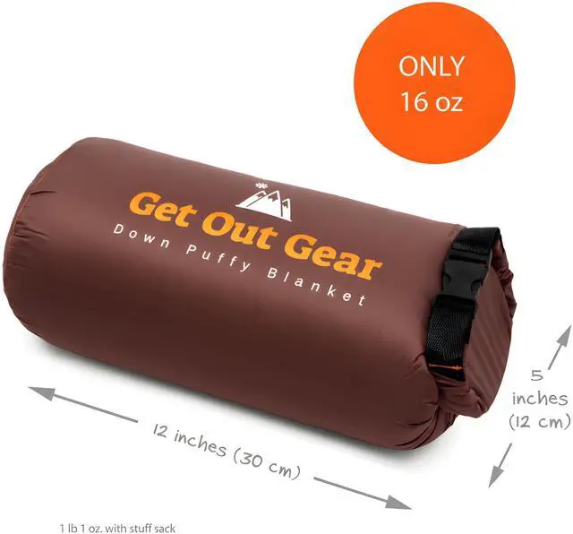Alt view image 5 of 6 - Get Out Gear Down Camping Blanket - Puffy, Packable, Lightweight and Warm | Ideal for Outdoors, Travel, Stadium, Festivals, Beach, Hammock | 650 Fill Power Water-Resistant Backpacking Quilt