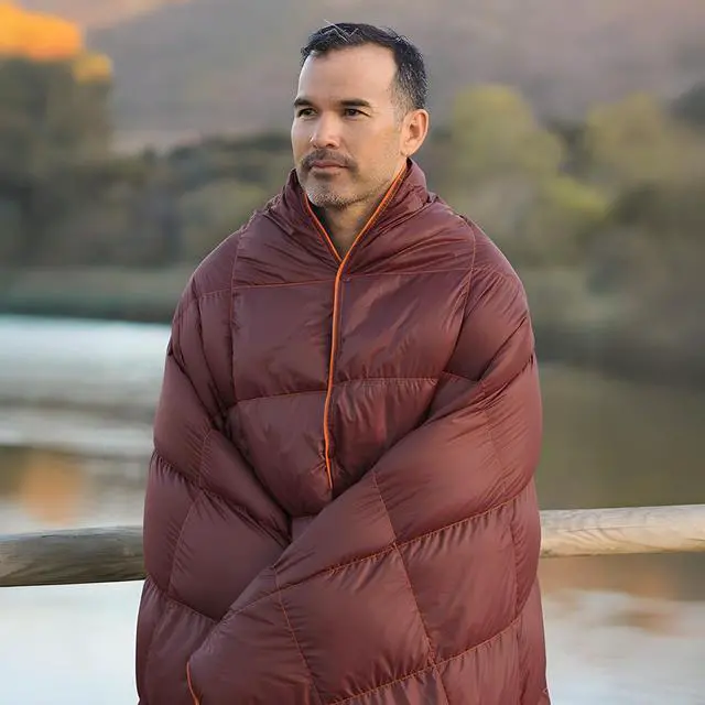 Alt view image 6 of 6 - Get Out Gear Down Camping Blanket - Puffy, Packable, Lightweight and Warm | Ideal for Outdoors, Travel, Stadium, Festivals, Beach, Hammock | 650 Fill Power Water-Resistant Backpacking Quilt