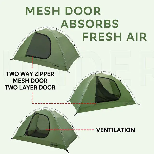 Alt view image 7 of 7 - 2-Person Backpacking Tent for 4-Season - Winter Waterproof Tent for One Person, Lightweight Camping Gear for Backpacking, Easy Set Up Cold Weather Essentials by Underwood Aggregator