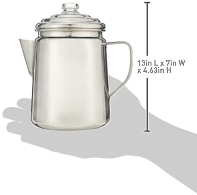 Alt view image 3 of 3 - Coleman Stainless Steel Coffee Percolator, 12-Cup Capacity Durable Outdoor Coffee Maker for Camping, Backpacking, RV, Stovetop, Campfire, & More, No Filters Needed