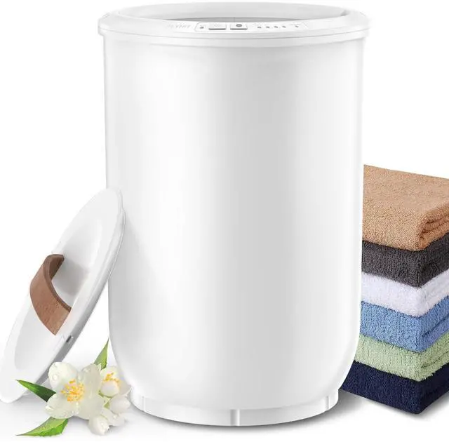 Main image of FLYHIT Large Towel Warmer for Bathroom - Heated Towel Warmers Bucket, Wood Handle, Auto Shut Off, Fits Up to Two 40"X70" Oversized Towels, Bathrobes, Blankets, for Mother's Gifts, White