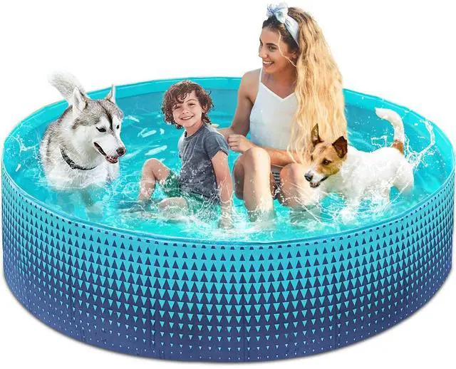Main image of Jasonwell Foldable Dog Kiddie Pool - Hard Plastic Kids Paddling Pool Toddler Baby Swimming Pools for Backyard Collapsible Whelping Box Pet Doggie Cats Wading Pools Bathtub for Puppy Large Dogs 79In,G