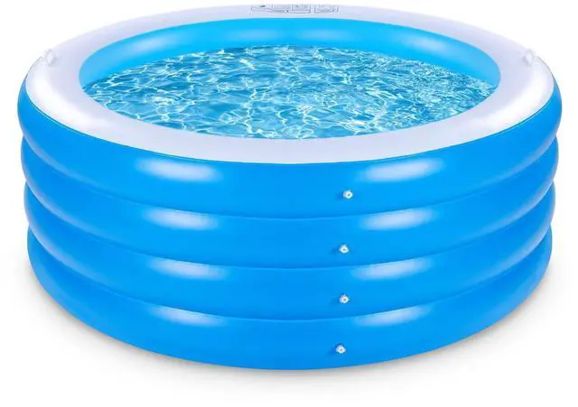 Main image of Inflatable Swimming Pool, 70"x30" Large Deep Round Inflatable Pool with Handles Family Pool, Summer Water Party, Outdoor, Garden Backyard, Suitable for Adults (Blue)