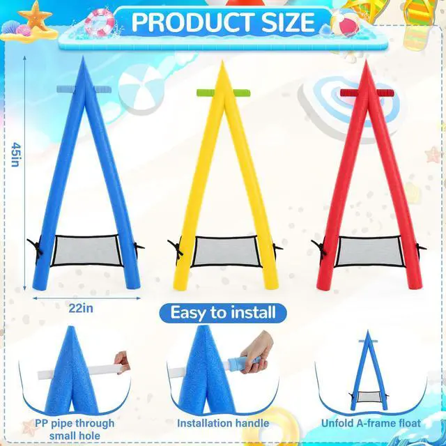 Alt view image 3 of 6 - Teyva Daily A-Shape Swimming Kickboard 3 Pack, PEP Foam Pool Training Aid with Handles One Size Fits All Family Swim Float Board for Beginner Leg Strength & Swim Lessons(Bright Color)