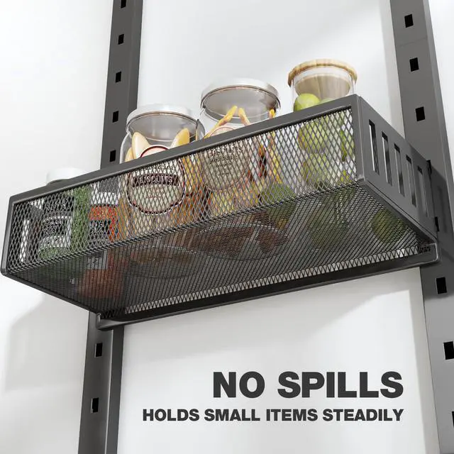 Alt view image 3 of 7 - Pantry Door Organizers and Storage, 8-Tier Large Metal Heavy-Duty Frame Over the Door Spice Rack, 2 in 1 Wall-Mounted or Hanging shelf for Kitchen, Bathroom, Laundry Room, Bedroom, Closet &Nursery