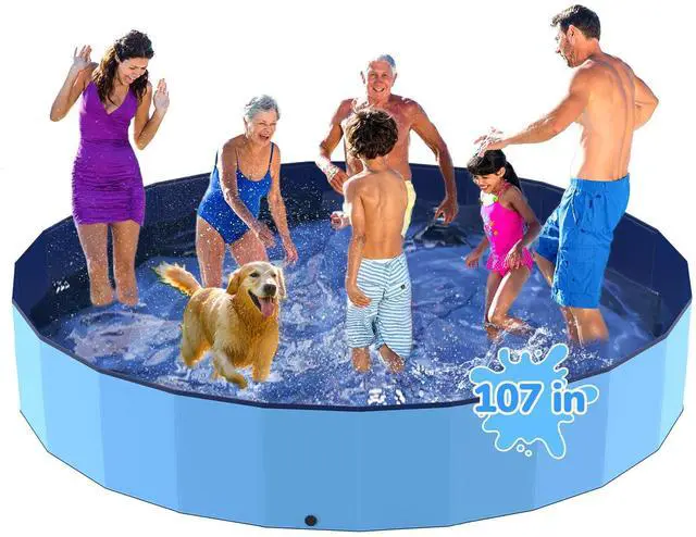 Main image of Bilibara 77'' Foldable Dog Pet Bath Pool, Heavy Duty Non-Slip Kiddie Pool, Plastic Pet Wading Pool for Puppy Small Medium Large Dogs, Indoor and Outdoor Kids Pet Dog Bathtub