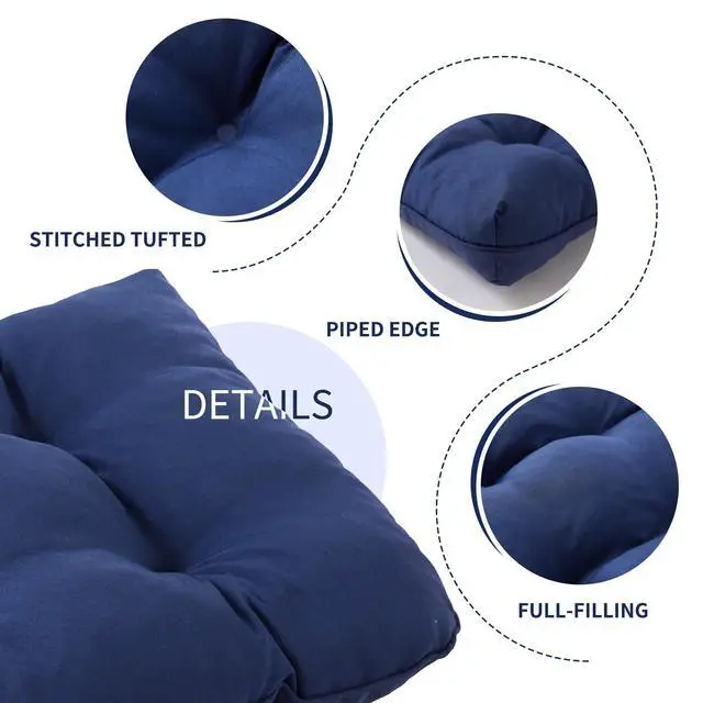 Alt view image 6 of 7 - IPYNBAP Outdoor Bench Cushion, 48x18x5 Inch, Waterproof Bench Cushion for Outdoor/Indoor Furniture, Tufted Patio Bench Seat Cushion, Fade Resistant Outdoor Cushions for Porch Swing Couch, Navy Blue