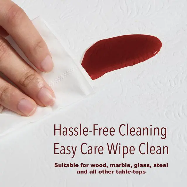 Alt view image 7 of 7 - Home Bargains Plus Quilted Heavy Duty Table Pad Protector with Flannel Backing, Cut to Fit, Heat Resistant, Wipe Clean, Protects Table from Spills and Scratches, White, 52 x 216 Rectangle