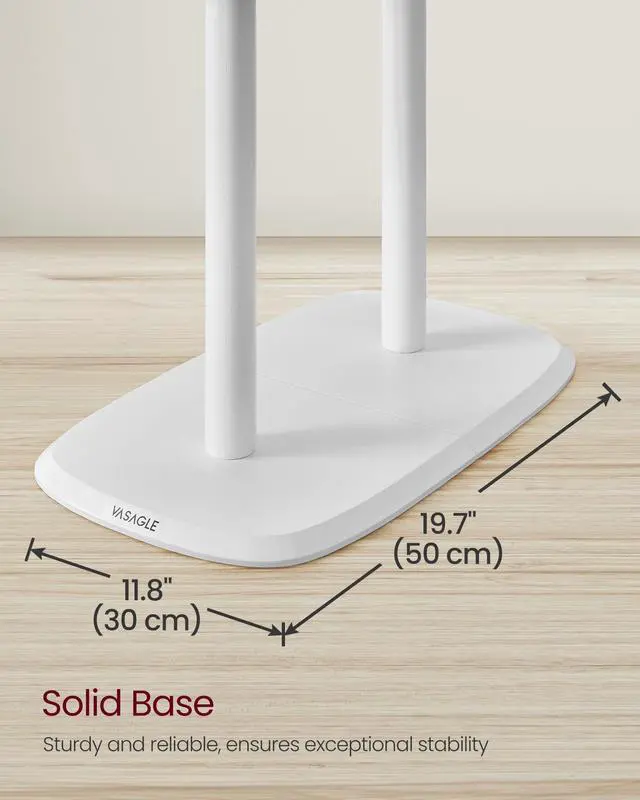 Alt view image 5 of 6 - VASAGLE Coat Rack, Free Standing Coat Stand, Hall Coat Tree with 8 Hooks and Storage Shelf, 67.2 Inch Tall, for Coats, Hats, Bags, for Entryway, Hallway, Bedroom, Cloud White URCR040W01