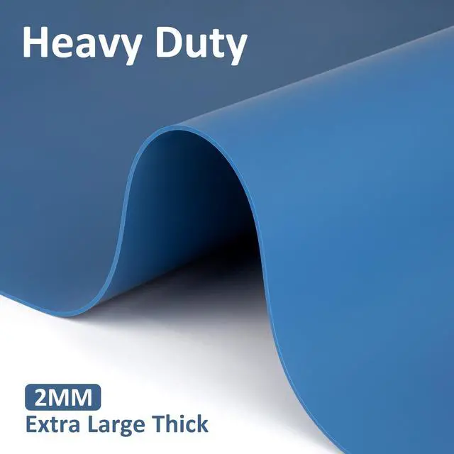 Alt view image 3 of 7 - Silicone Mat Heat Resistant Mats for Countertop, Large Silicone Mats for Kitchen Counter Crafts Workbench Table, Size 48x24 inches Thick 2mm,Rolled Package,Light Blue