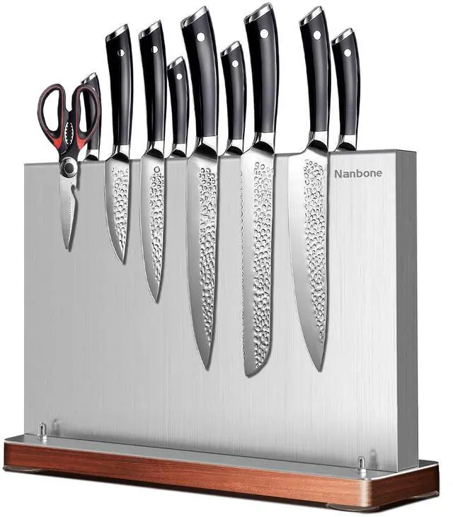 Main image of Nanbone Home Kitchen Magnetic Knife Holder Without Knive Display Stand Magnetic Knife Block Rack Magnetic Stand with Strong Enhanced Magnet Multifunctional Storage Stainless Steel Knife Magnetic Strip
