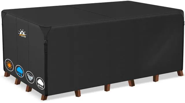 Main image of Zettum Patio Furniture Cover Rectangle - 110 Inch Outdoor Table Cover Waterproof & Heavy Duty, Large 600D Lawn Furniture Sofa Set Covers for Outside Dining Table and Chairs Combo - 110 x 74 x 28 Inch