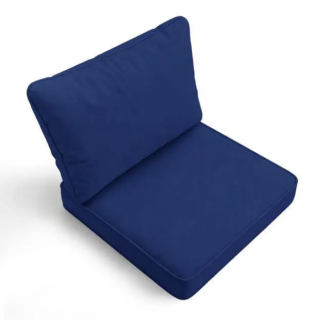 Main image of Loungewave 24 x 24 Inch Outdoor Chair Cushions Set, Water Resistant Backrest Patio Furniture Cushions, 4" Thickened Outdoor Seat Cushion for Wicker Dining Rocking Swivel Chairs, Removable Cover