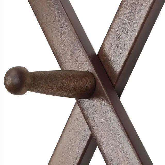 Alt view image 6 of 7 - SKOLOO Accordion Wall Hanger with 28 Hooks, Modern Expandable Coat Rack Hat Rack for Wall, Solid Wooden, Walnut Color