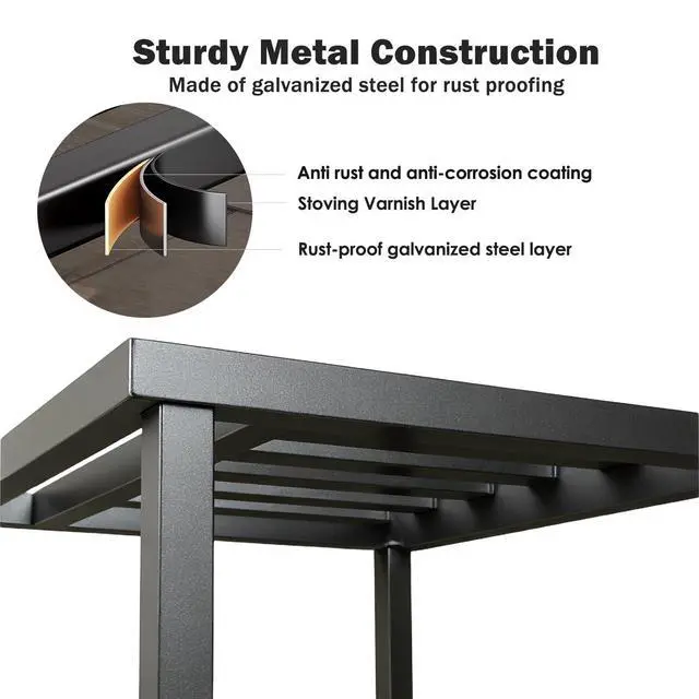 Alt view image 3 of 7 - Hongsane Plant Stand Indoor Outdoor,18 Inch Square Metal Plant Stands Riser,Heavy Duty Wrought Iron Pedestal Holders for Large Flower Pot,Outside Rust-Proof Black Flower Display Shelf for Patio,1-Pack