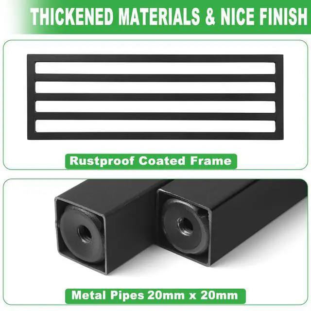 Alt view image 2 of 6 - Dipion 2 Pack Metal Plant Stand Outdoor Plant Shelf Indoor,1 Tier Heavy Duty Plant Stands for Multiple Plants,26" L x 10.12" H x 8.75" W,Black