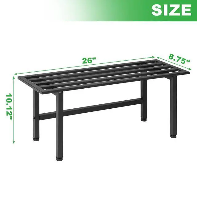 Alt view image 6 of 6 - Dipion 2 Pack Metal Plant Stand Outdoor Plant Shelf Indoor,1 Tier Heavy Duty Plant Stands for Multiple Plants,26" L x 10.12" H x 8.75" W,Black