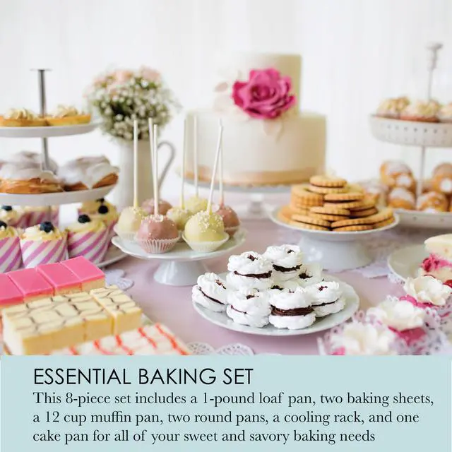 Alt view image 4 of 7 - Chicago Metallic Professional Non-Stick 8-Piece Bakeware Set, Silver