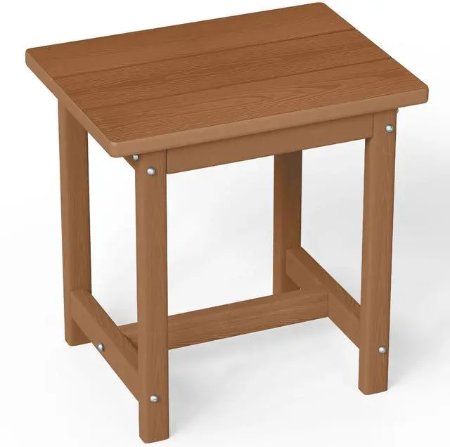 Main image of SUUNYN Outdoor Side Table 17" HDPE Adirondack Side Table,Sturdy Small Outdoor Tables, Weather-Resistant & Easy Assembly Patio End Tables for Garden, Balcony, Porch & Poolside (Teak)