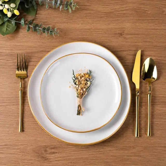 Alt view image 2 of 7 - AmorArc Ceramic Dinnerware Sets,Handmade Reactive Glaze Stoneware Plates and Bowls Sets,Highly Scratch Resistant | Dishwasher & Microwave Safe Dishes Set,Service for 4 (12pc)