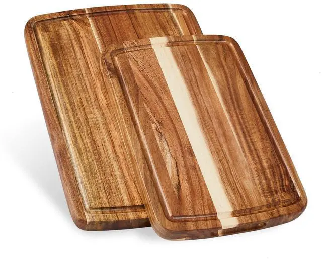 Main image of Sonder Los Angeles Doheny Wood Cutting Board Set | Acacia Edge Grain Cutting Board for Kitchen with Juice Groove | Perfect for Compact Daily Use | Gift Box Included | 14x10x1 in & 12x8x1 in