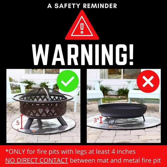Alt view image 5 of 6 - 40" Blue Color Design fire mat for Under firepit. Heat Retardant Pattern that insulates Heat and Protects from Falling Embers. Heat Insulation Flame Protection