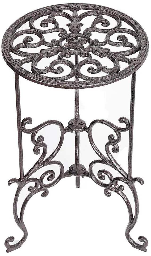 Main image of Sungmor Heavy Duty Cast Iron Potted Plant Stand,19.3-Inch 1 Tier Metal Planter Rack,Decorative Flower Pot Holder,Vintage & Rustic Style Indoor Outdoor Garden Pots Container Supports