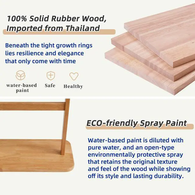 Alt view image 5 of 7 - Aibiju Coat Rack Freestanding, Coat Tree with 2 Main Rods and Stable Design, Clothes Racks for Hanging Coats Clothes Suits Jacket, Easy to Assemble and Very Sturdy, Natural Wood Color USYD-202
