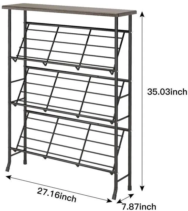 Alt view image 7 of 7 - JZM Shoe Rack Storage, Narrow 4 Tier Metal Shoe Storage Shelf, Free Standing Shoe Racks, Space Saving Shoe Rack Organizer for Entryway, Hallway, Bedroom, Living Room(12-16 Pair)