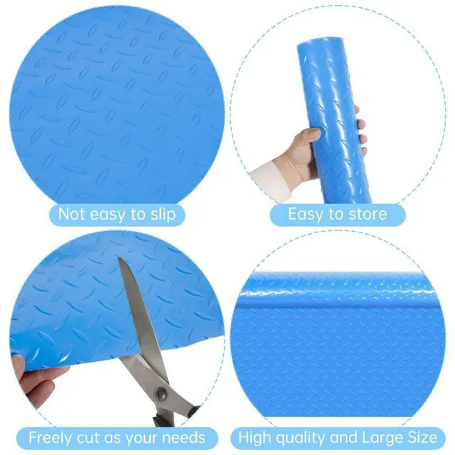 Alt view image 3 of 7 - 45x60 inches Swimming Pool Ladder Mat Protective Swimming Pool Step Pad for Above Ground Swimming Pool Ladder Pad Vinyl Non-Slip Pool Liner