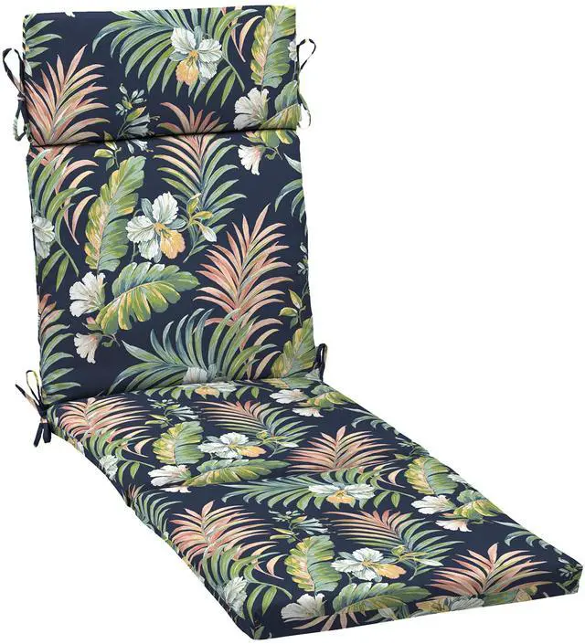 Main image of Arden Outdoor Chaise Cushion, 21 in x 72 in, Weather-Proof, Rain-Proof, Fade Resistant Patio Cushion for Chaise Lounger Simone Blue Tropical