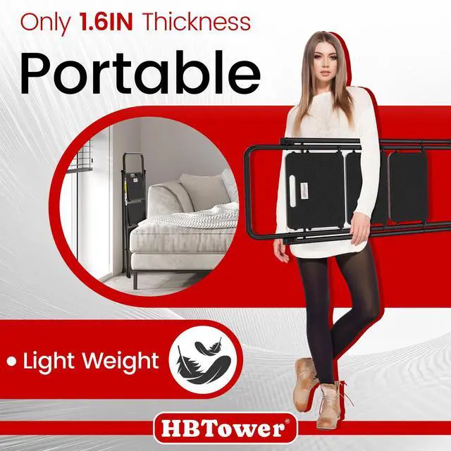Alt view image 5 of 7 - HBTower Step Ladder, Folding Step Stool with Wide Anti-Slip Pedal, Sturdy Steel Ladder, Convenient Handrail, Lightweight, Portable Steel Step Stool