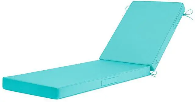 Main image of Basic Beyond Chaise Lounge Cushions Outdoor, 3-Layer Waterproof Outdoor Furniture Cushions with Removable Cover and 4 Ties, 72"x21"x3" Patio Lounge Chair Cushions for Outdoor Furniture, Teal