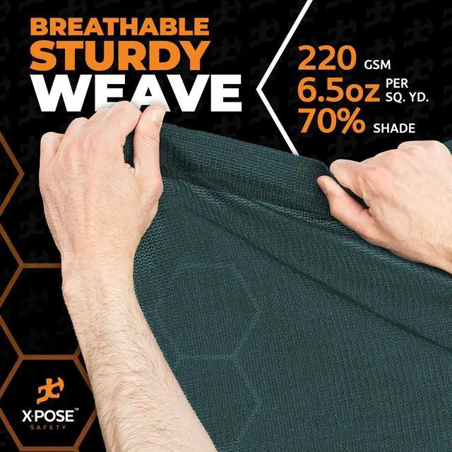 Alt view image 6 of 7 - Xpose Safety Heavy Duty Green Mesh Tarp 8' x 10' 70% Sunblock Shade Cloth with Grommets for Garden, Fence, Privacy Screen, Canopies, Dump Trucks, Pool Cover Tear & Weather Resistant