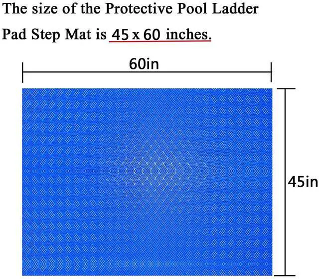 Alt view image 2 of 7 - SKARUMMER Swimming Pool Ladder Mat - Protective Pool Ladder Pad Step Mat with Non-Slip Texture, Blue Medium Pool Step Mat, Pool Liner Protection Mat (60 X 45 inch)
