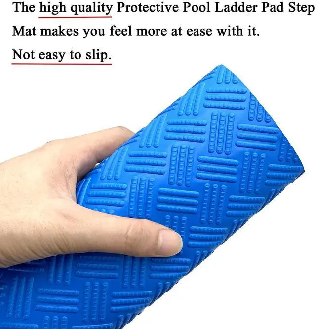 Alt view image 5 of 7 - SKARUMMER Swimming Pool Ladder Mat - Protective Pool Ladder Pad Step Mat with Non-Slip Texture, Blue Medium Pool Step Mat, Pool Liner Protection Mat (60 X 45 inch)