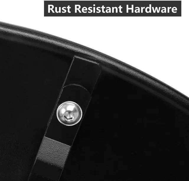 Alt view image 7 of 7 - Meluvici Outdoor Side Table, Outdoor/Indoor Metal Steel Patio Coffee Table, Round Weather Resistant Anti-Rust (Black)